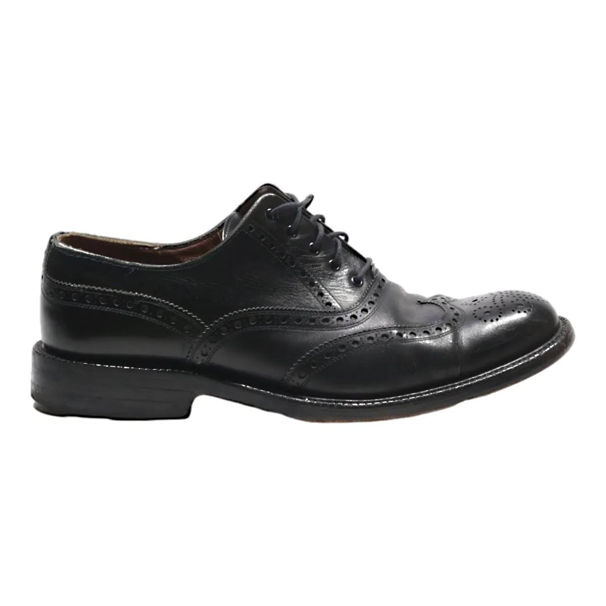 FRATELLI ROSSETTI Brogue Shoes Black Leather Mens UK 7.5
