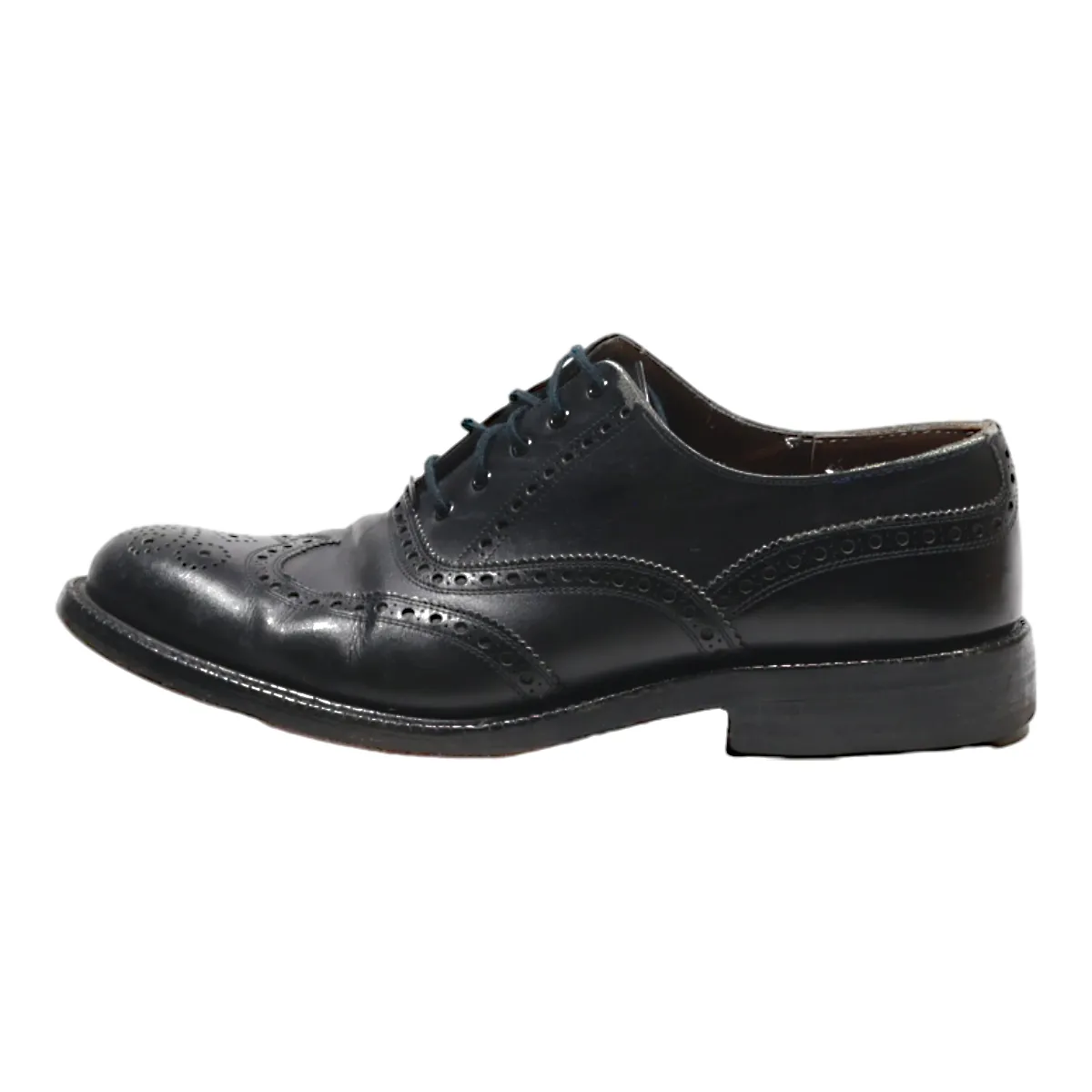 FRATELLI ROSSETTI Brogue Shoes Black Leather Mens UK 7.5