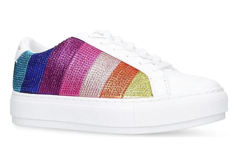 Kurt Geiger London Women's Laney Rainbow Stripe Low-Top Sneakers