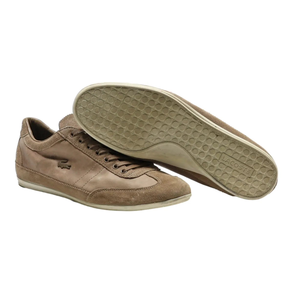 LACOSTE Sneaker Trainers Beige Synthetic Mens UK 8