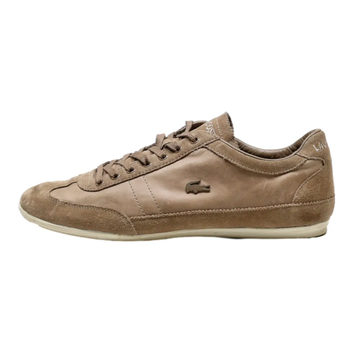 LACOSTE Sneaker Trainers Beige Synthetic Mens UK 8