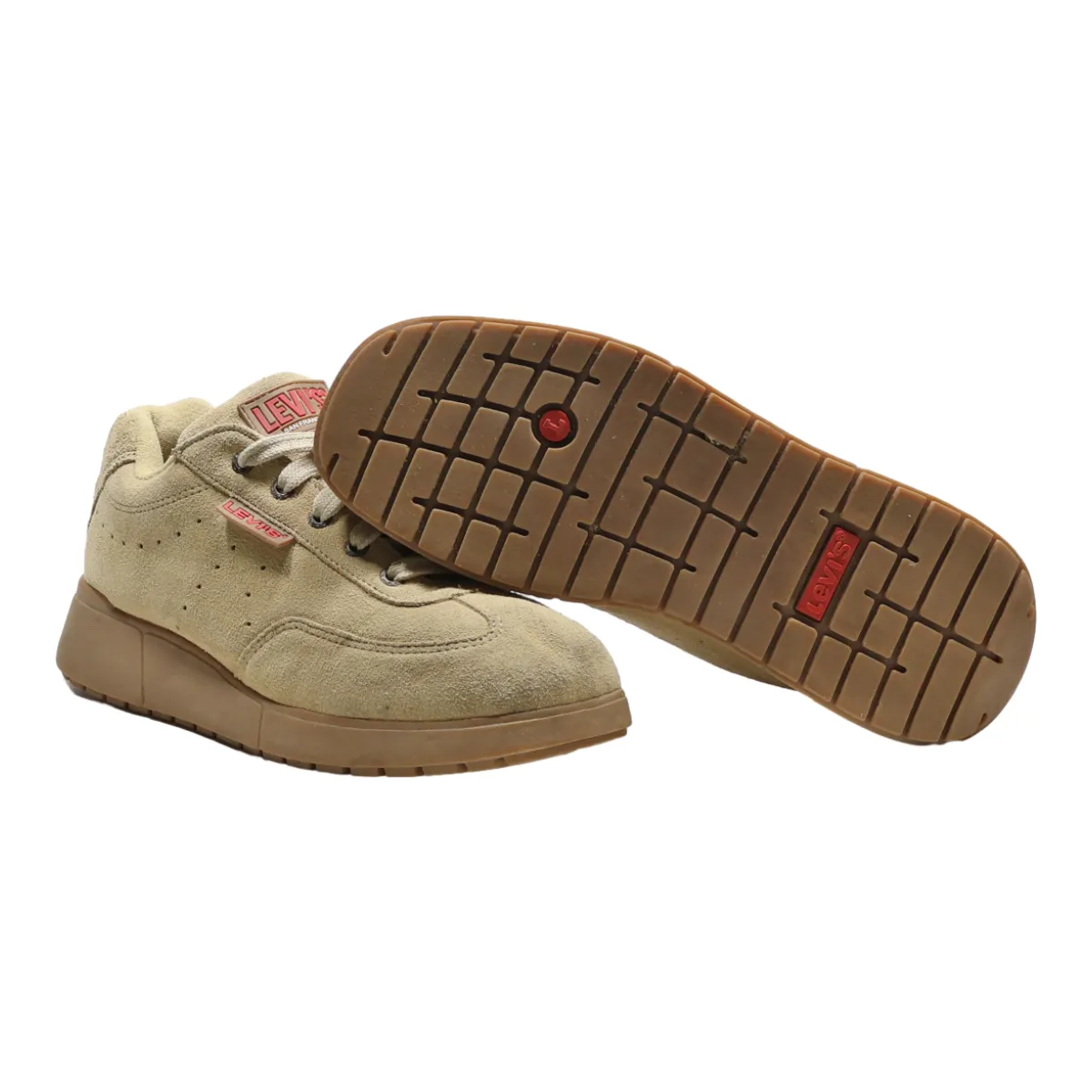 LEVI'S Sneaker Trainers Beige Suede Mens UK 7.5