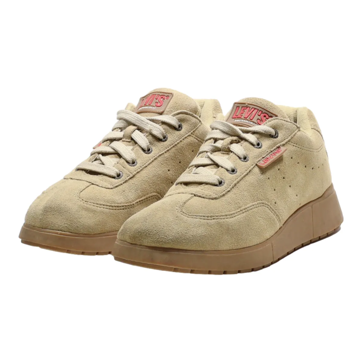 LEVI'S Sneaker Trainers Beige Suede Mens UK 7.5