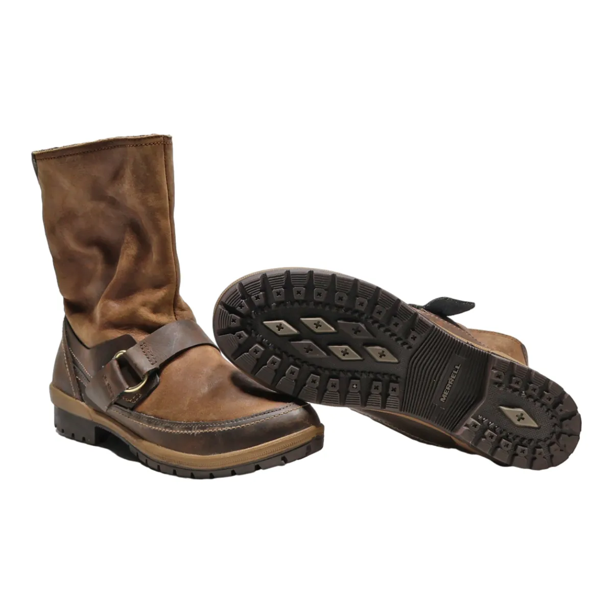 MERRELL High Boots Brown Leather Womens UK 6.5