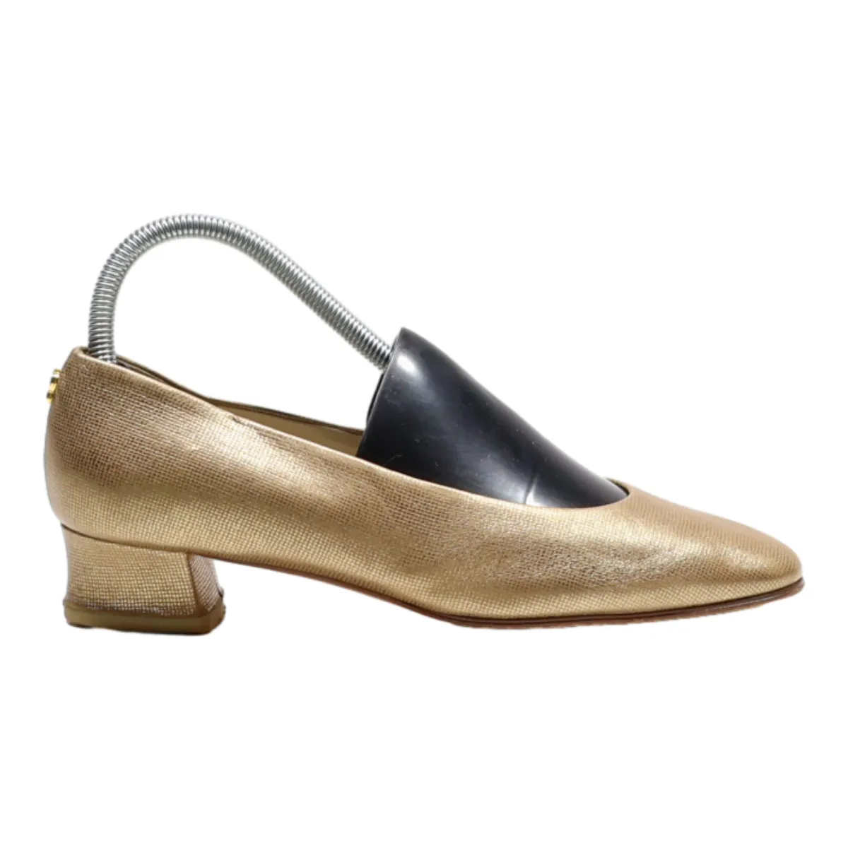 POLLINI Ballet Shoes Gold Leather Womens UK 5