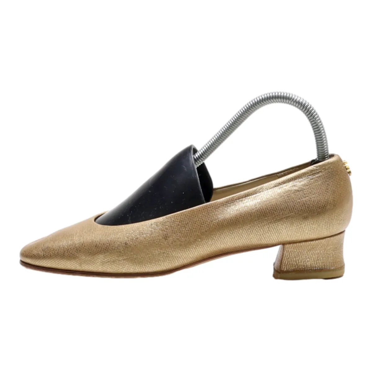 POLLINI Ballet Shoes Gold Leather Womens UK 5