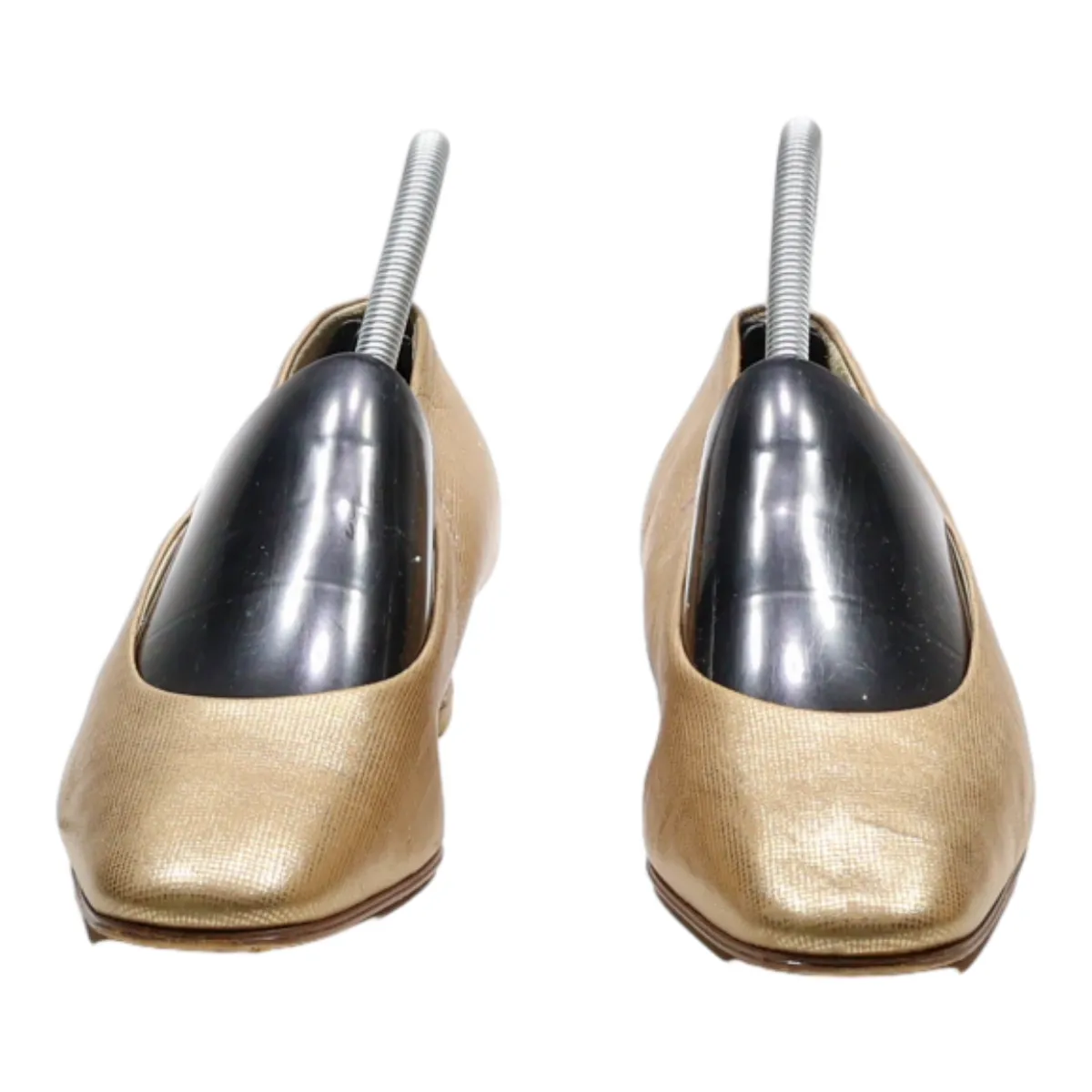 POLLINI Ballet Shoes Gold Leather Womens UK 5