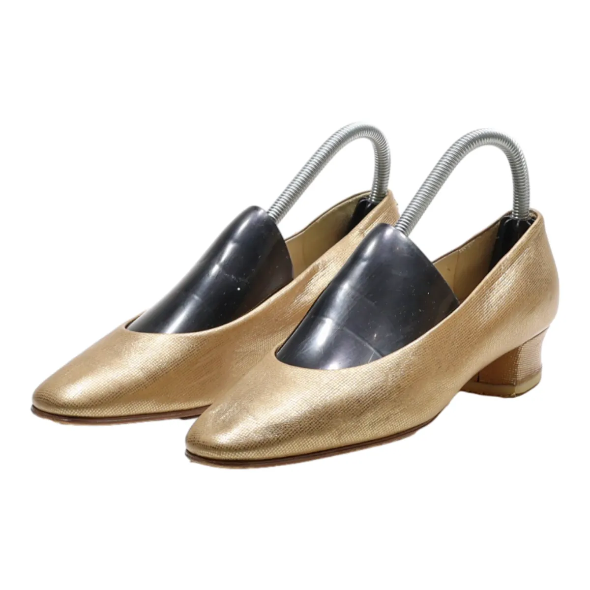 POLLINI Ballet Shoes Gold Leather Womens UK 5
