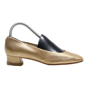POLLINI Ballet Shoes Gold Leather Womens UK 5