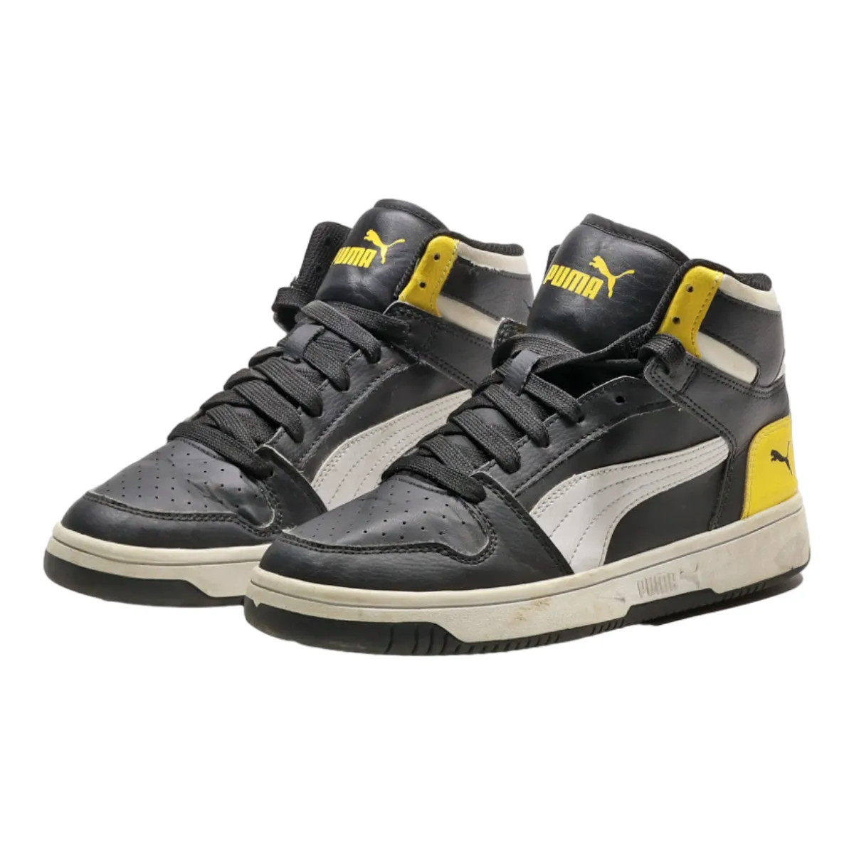 PUMA Rebound LayUp High Top Trainers Black Synthetic Boys UK 5