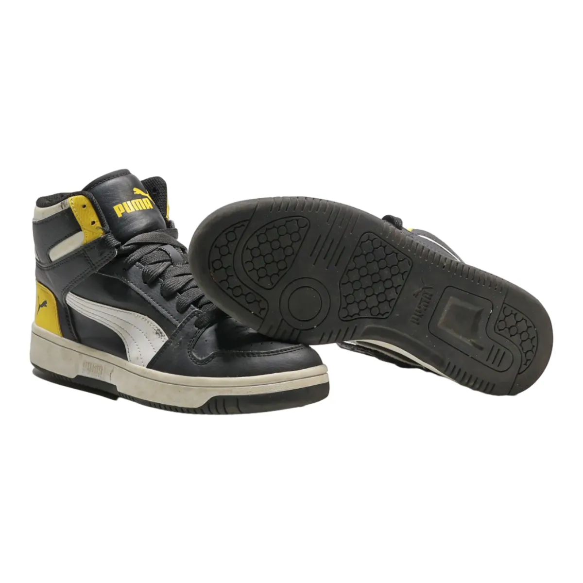 PUMA Rebound LayUp High Top Trainers Black Synthetic Boys UK 5