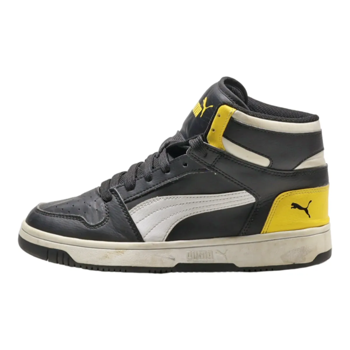 PUMA Rebound LayUp High Top Trainers Black Synthetic Boys UK 5