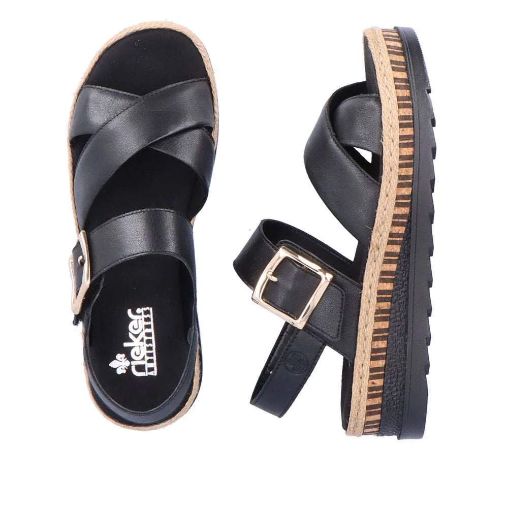 Rieker Multi Strap Sandal|V795124BK