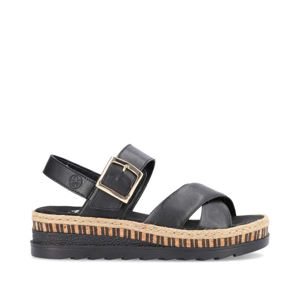 Rieker Multi Strap Sandal|V795124BK