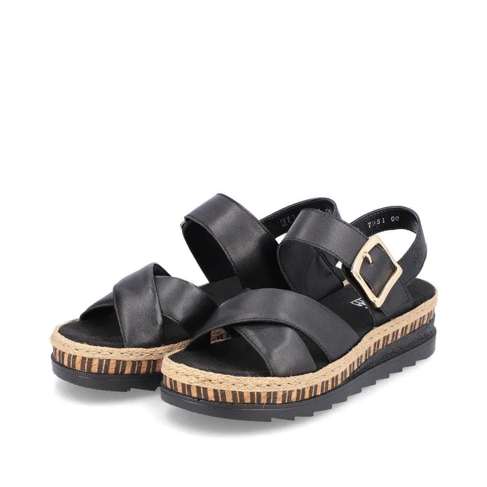 Rieker Multi Strap Sandal|V795124BK