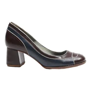 SARAH CHOFAKIAN Block Heels Brown Leather Womens UK 4