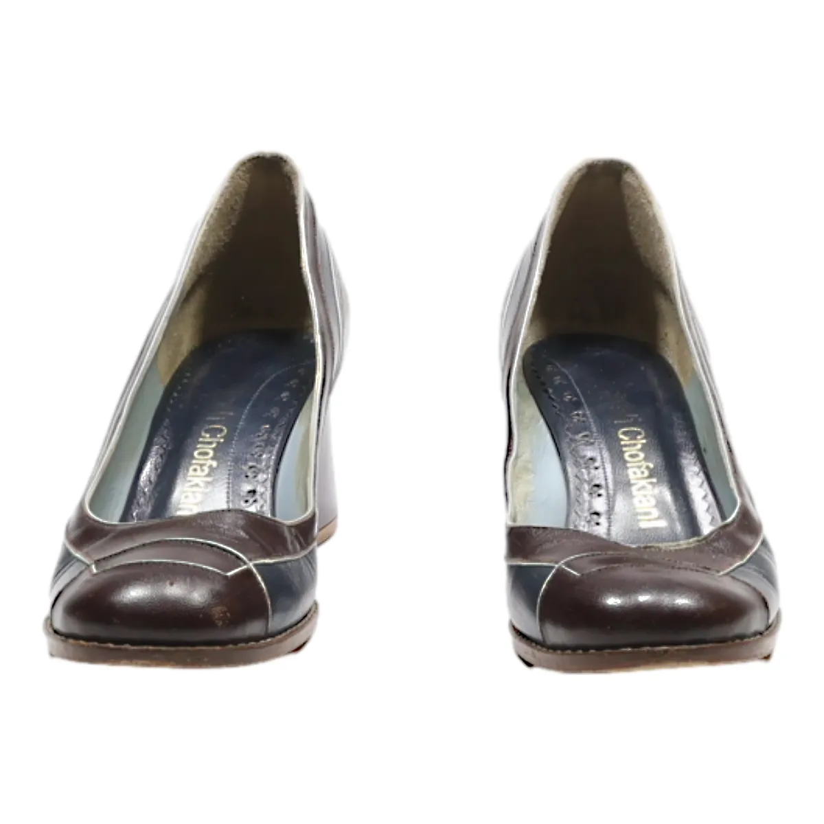 SARAH CHOFAKIAN Block Heels Brown Leather Womens UK 4