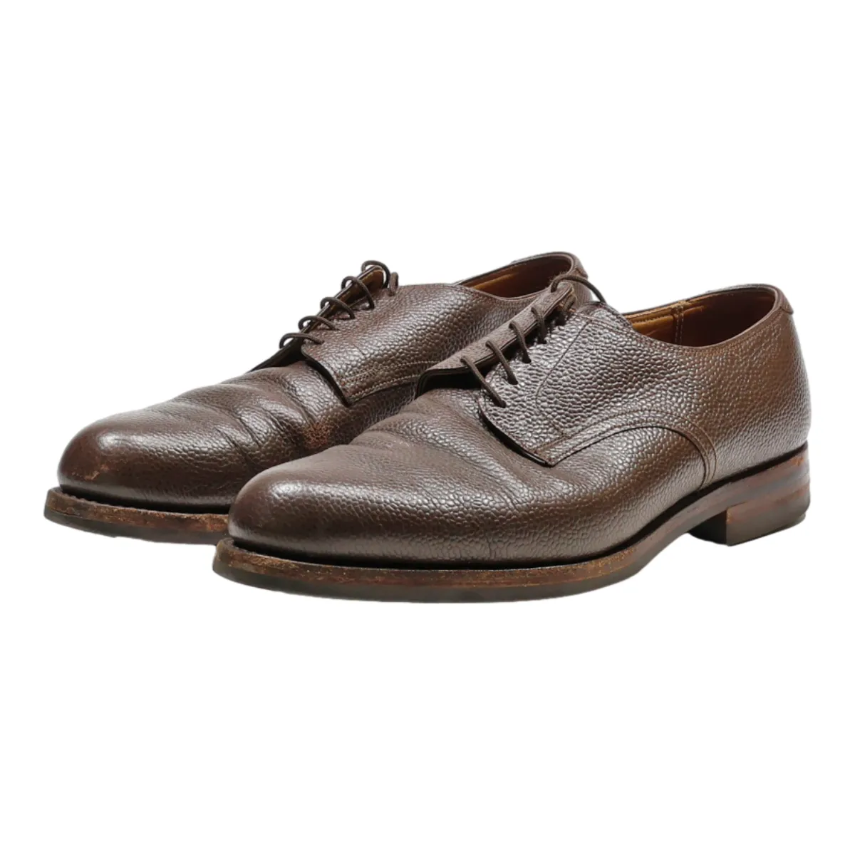 SCHUH Derby Shoes Brown Leather Mens UK 8