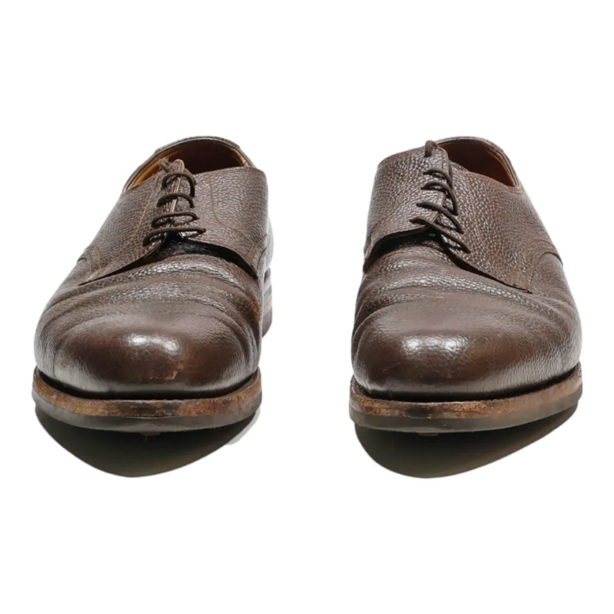 SCHUH Derby Shoes Brown Leather Mens UK 8