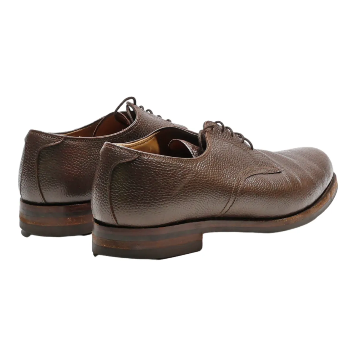 SCHUH Derby Shoes Brown Leather Mens UK 8