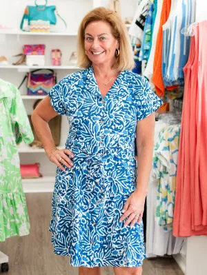Short Sleeved Button Front Dress Reef by Charlie B