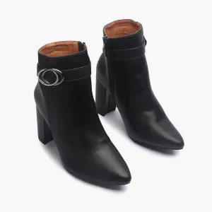 Side Buckle Embellished Boots