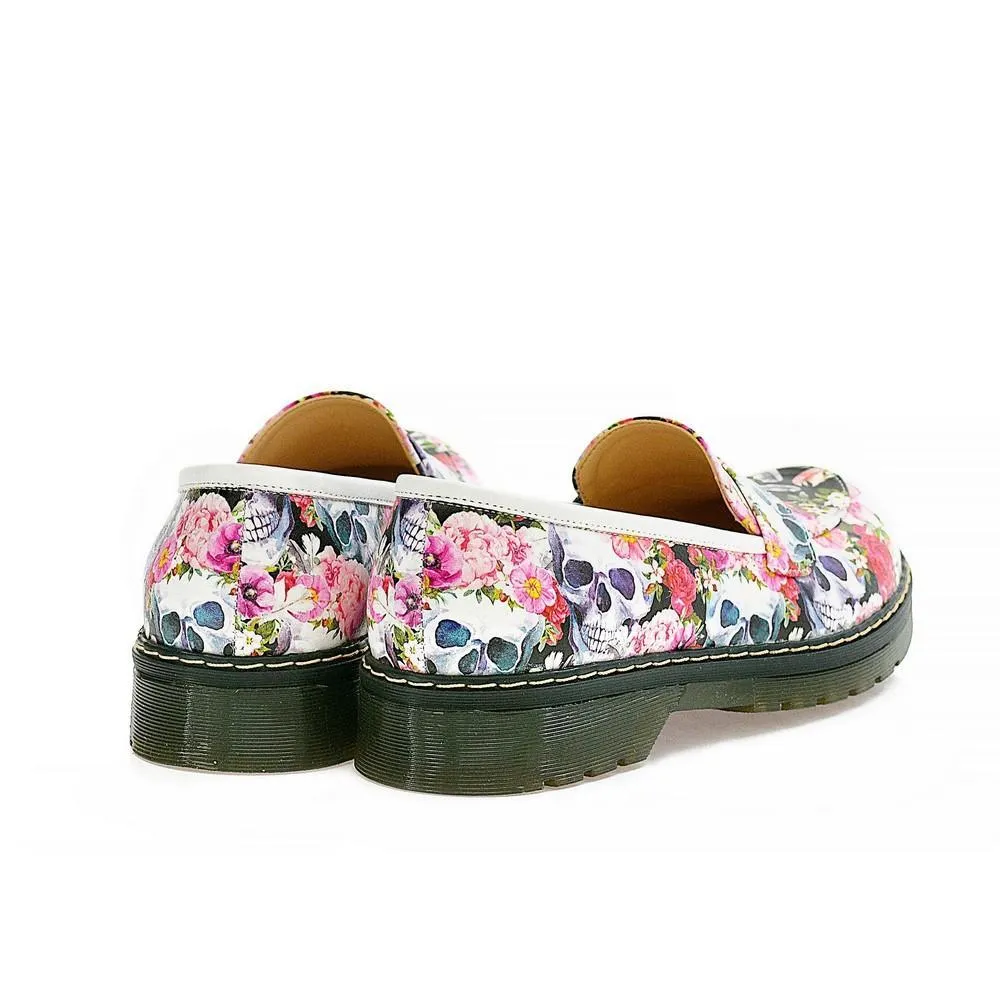 Skull Flower Garden Slip on Sneakers Shoes AMOX101
