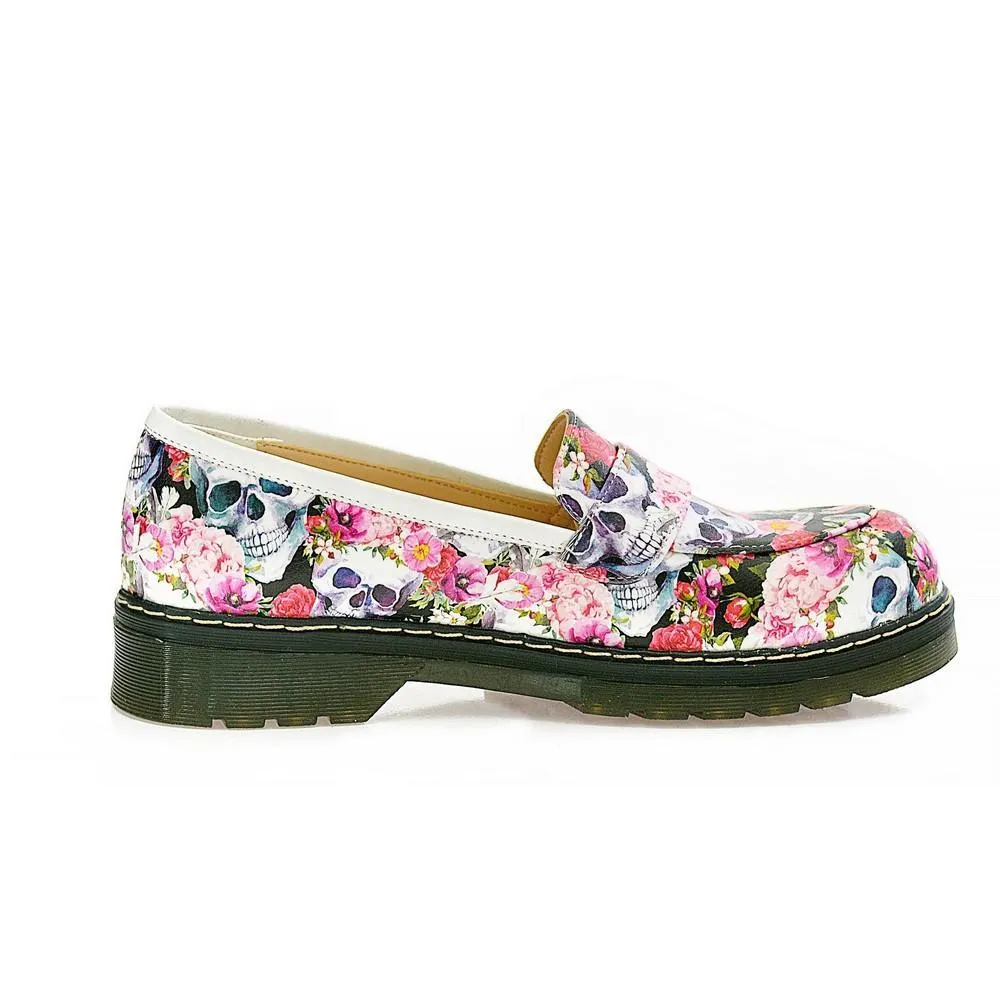 Skull Flower Garden Slip on Sneakers Shoes AMOX101