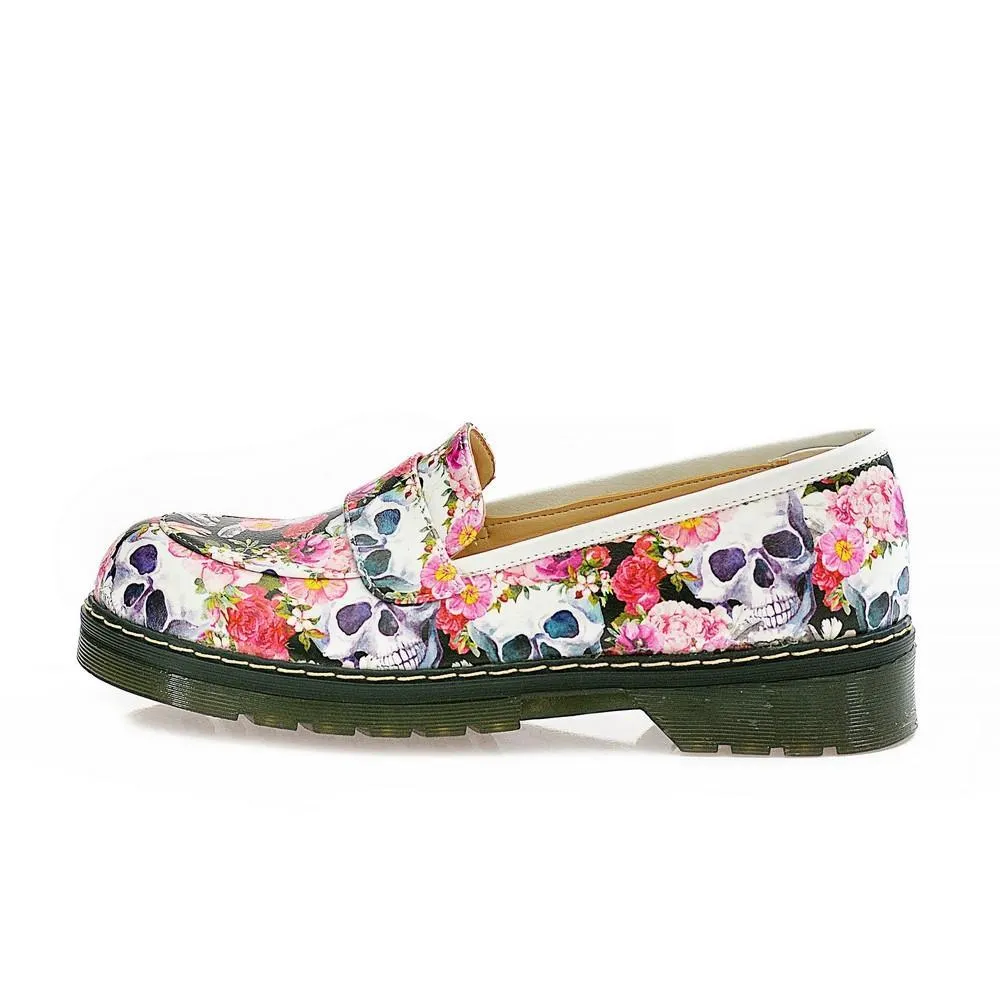 Skull Flower Garden Slip on Sneakers Shoes AMOX101