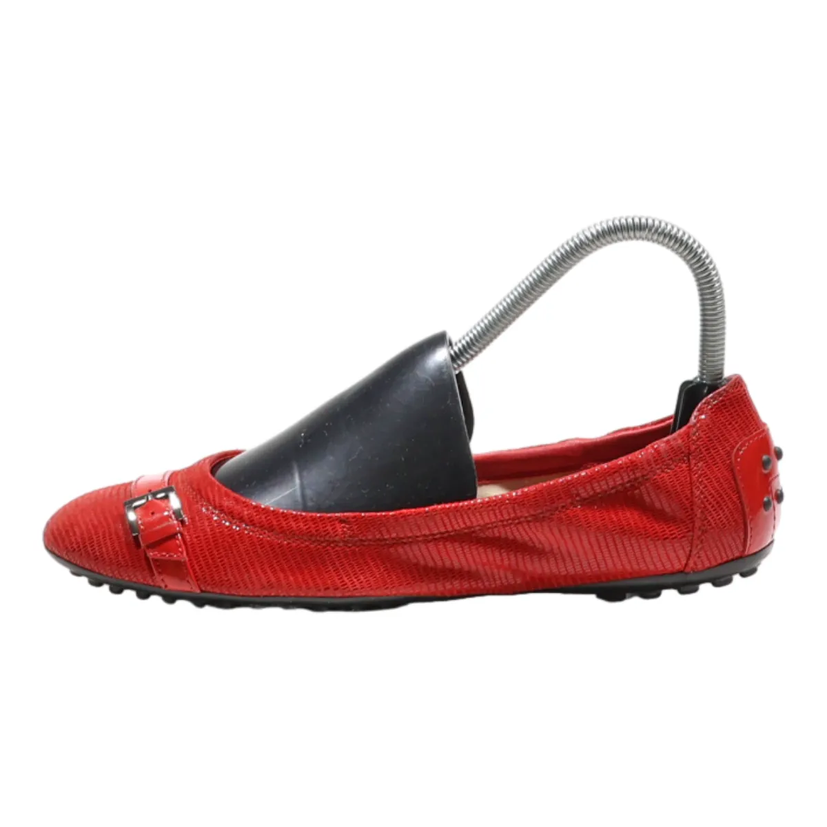 TODS Ballet Shoes Red Synthetic Womens UK 4.5