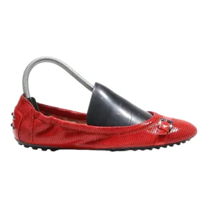TODS Ballet Shoes Red Synthetic Womens UK 4.5