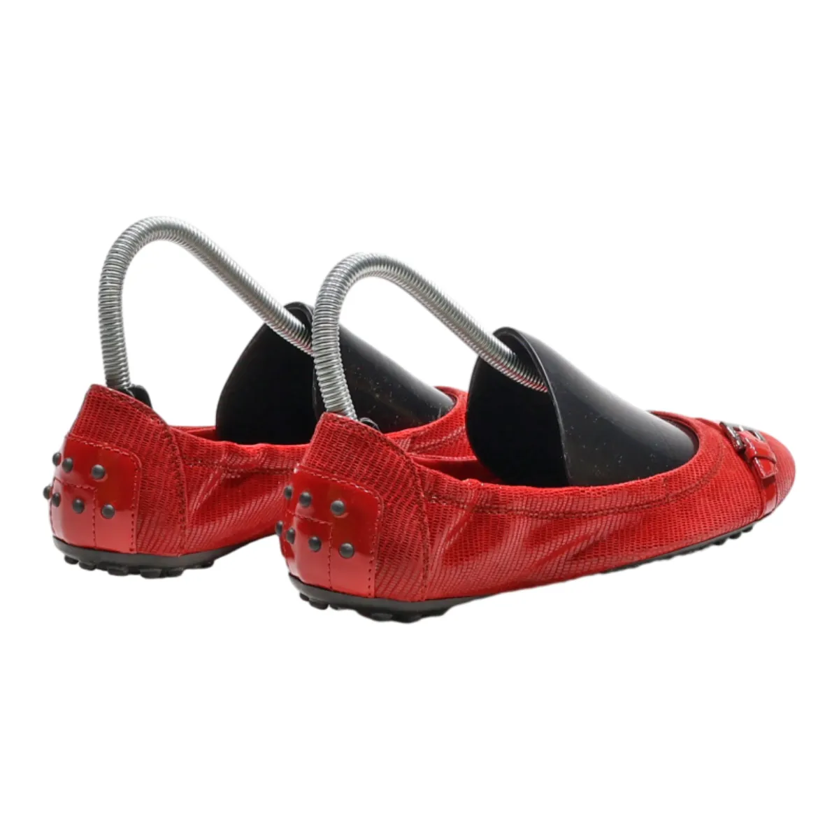 TODS Ballet Shoes Red Synthetic Womens UK 4.5