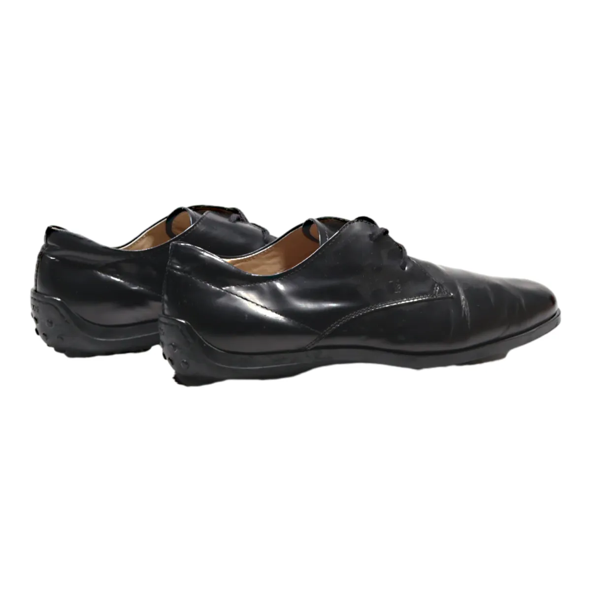 TODS Derby Shoes Black Leather Womens UK 5