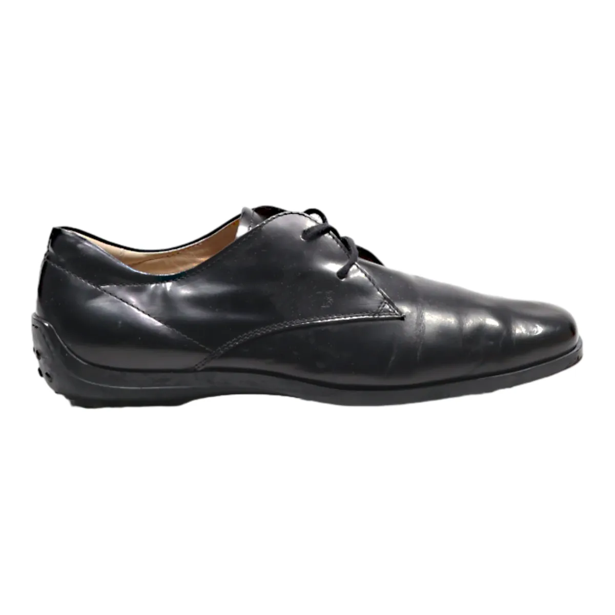 TODS Derby Shoes Black Leather Womens UK 5