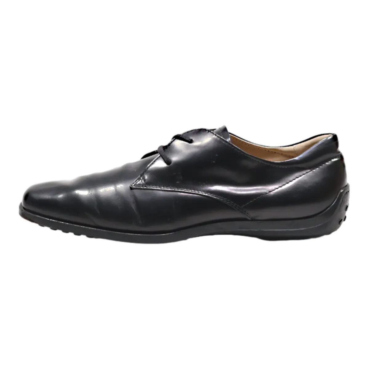 TODS Derby Shoes Black Leather Womens UK 5