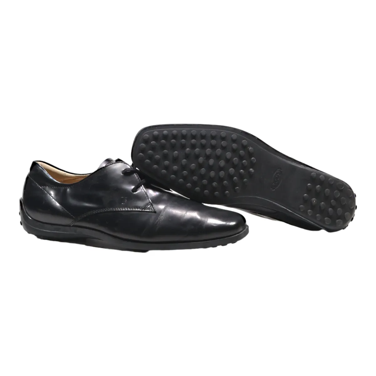 TODS Derby Shoes Black Leather Womens UK 5