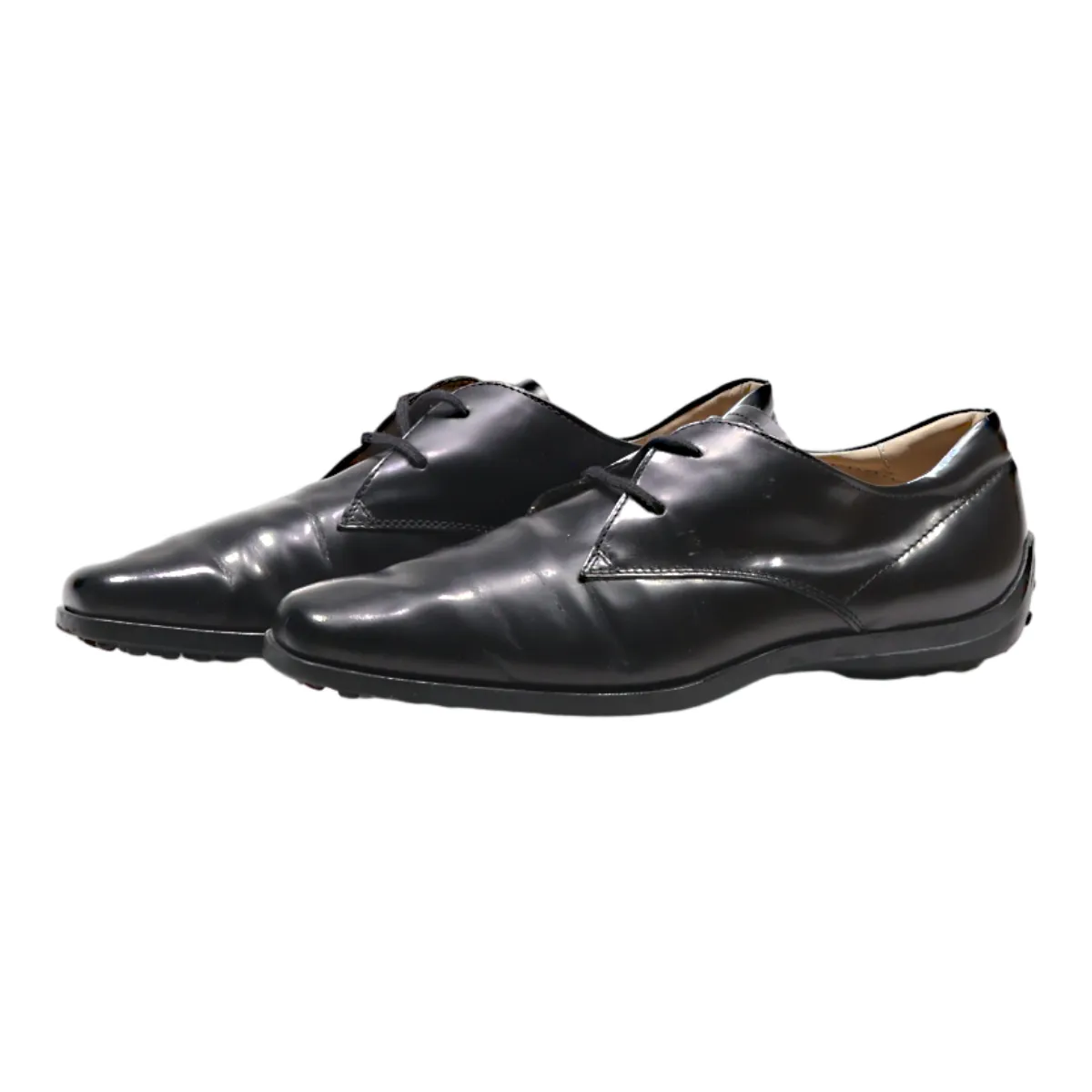 TODS Derby Shoes Black Leather Womens UK 5