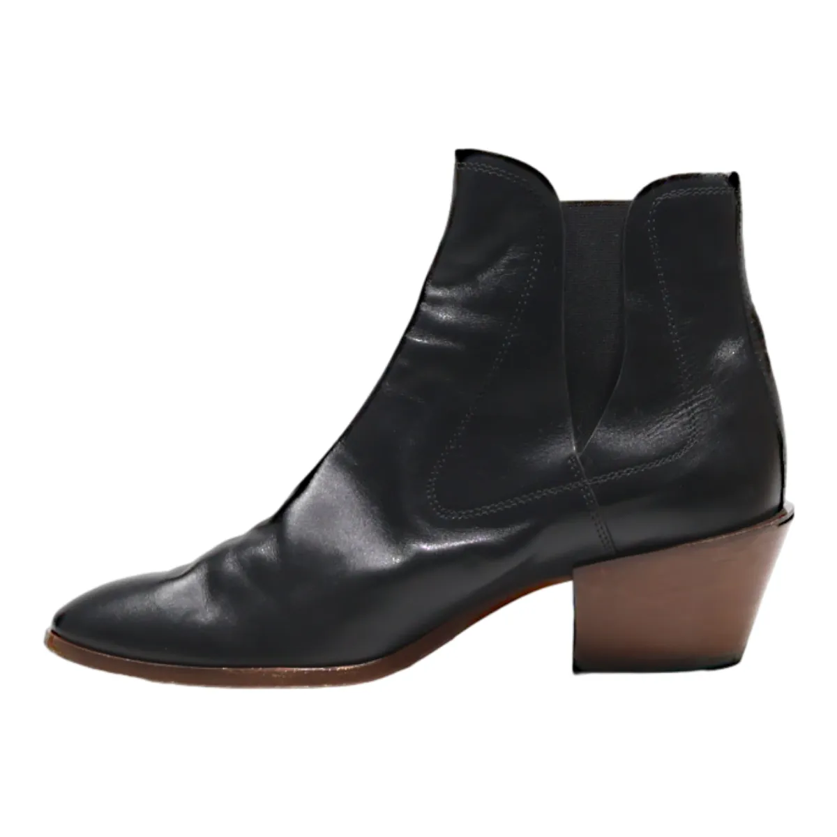 TODS Heeled Ankle Boots Black Leather Womens UK 5.5