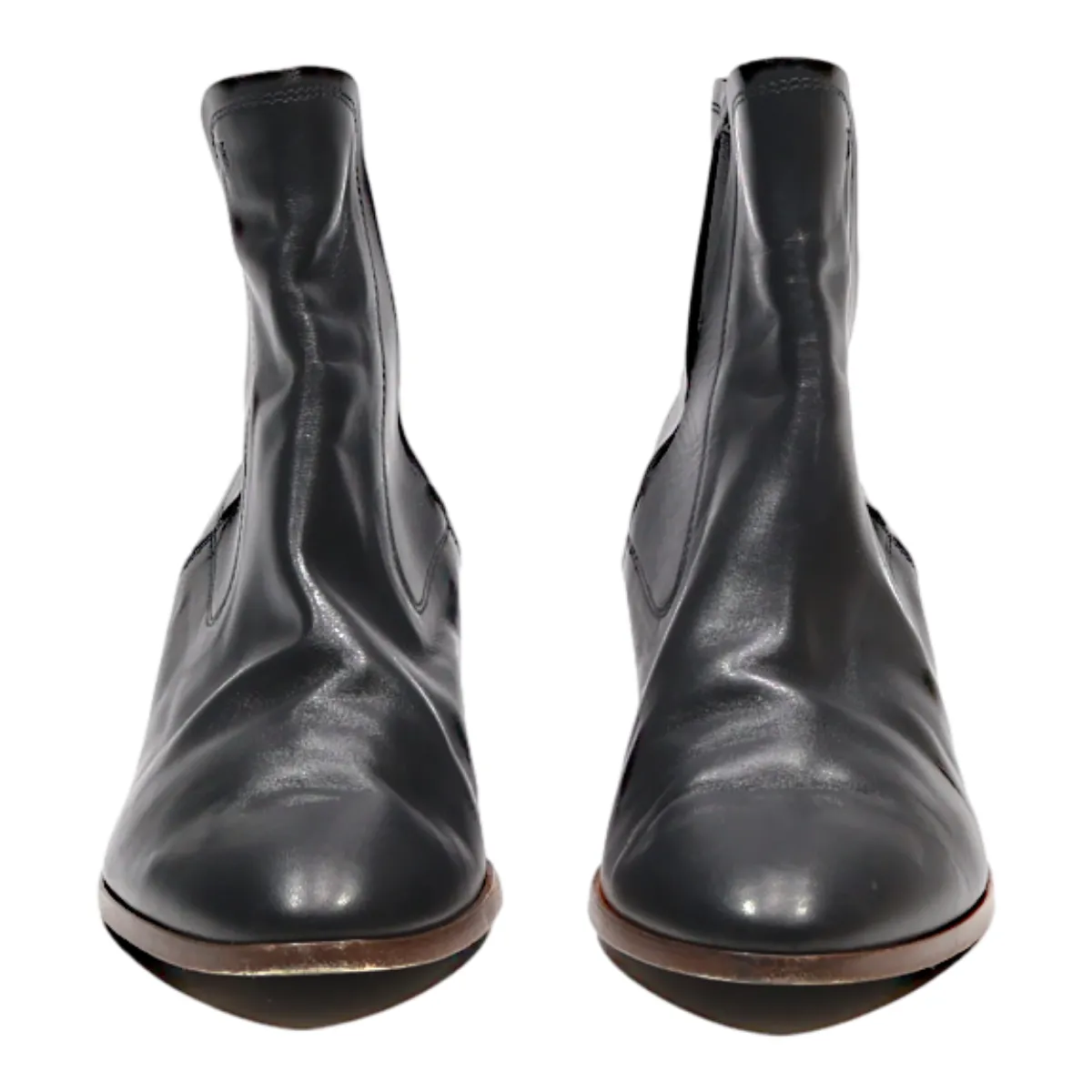 TODS Heeled Ankle Boots Black Leather Womens UK 5.5