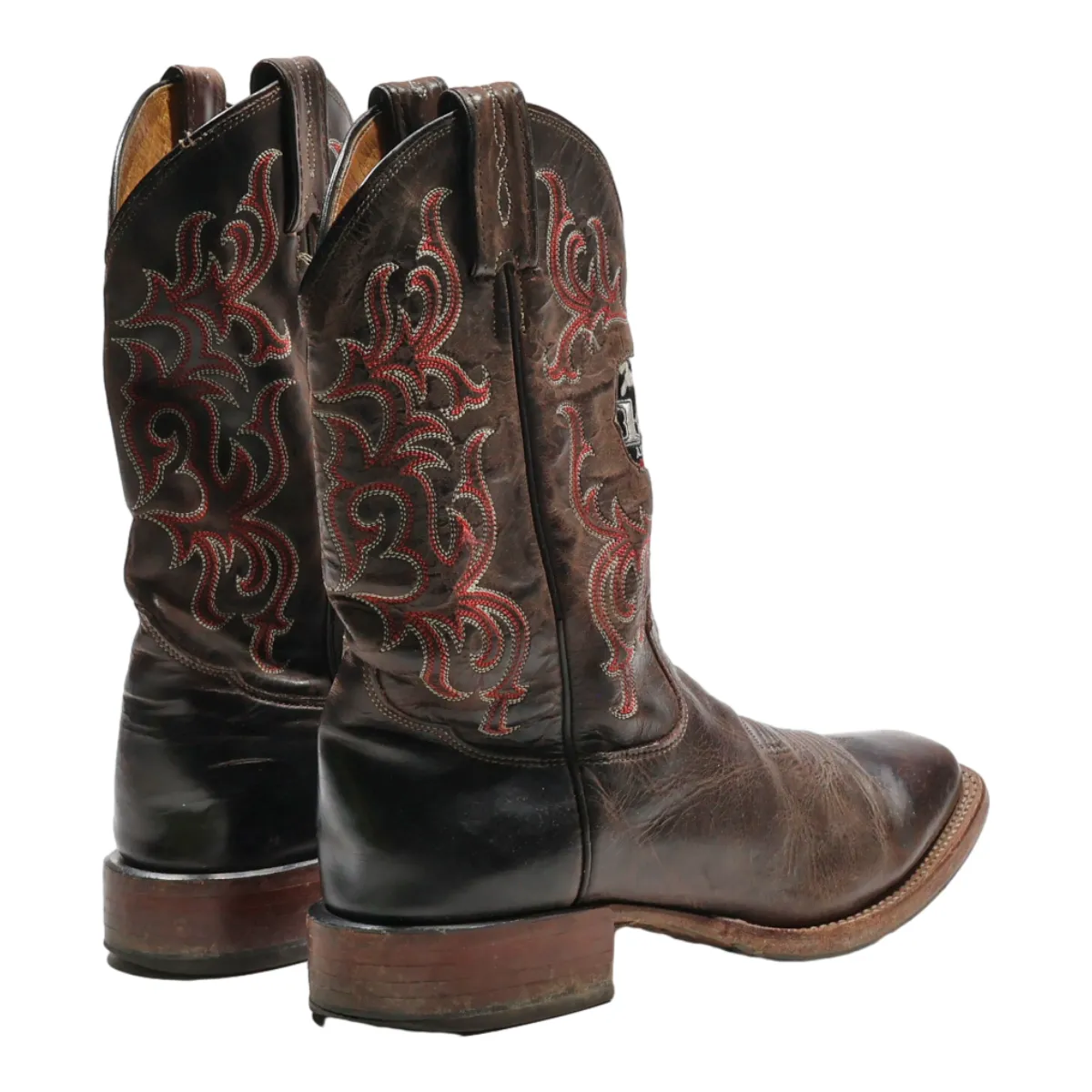TONY LAMA Cowboy Boots Brown Leather Mens UK 7