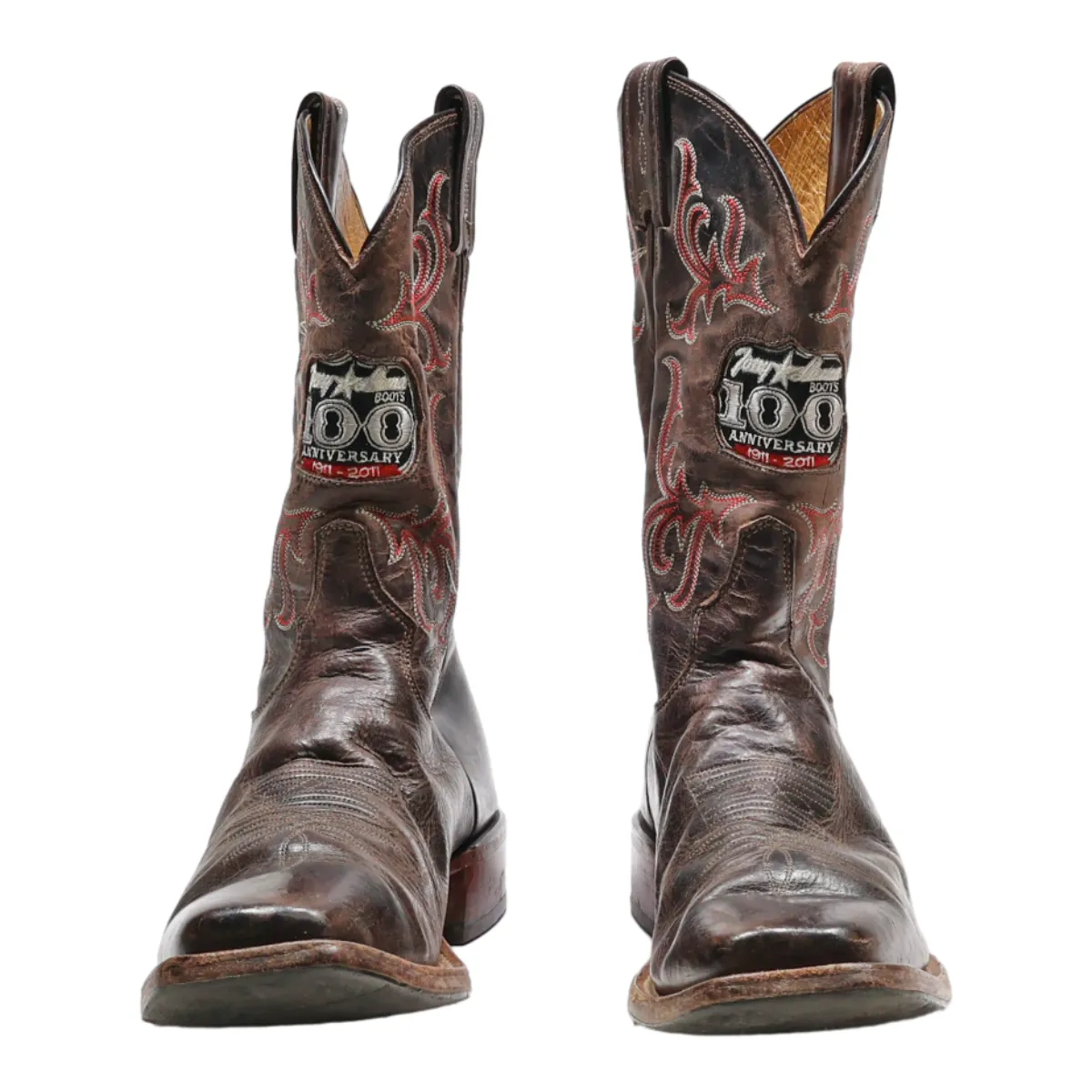 TONY LAMA Cowboy Boots Brown Leather Mens UK 7