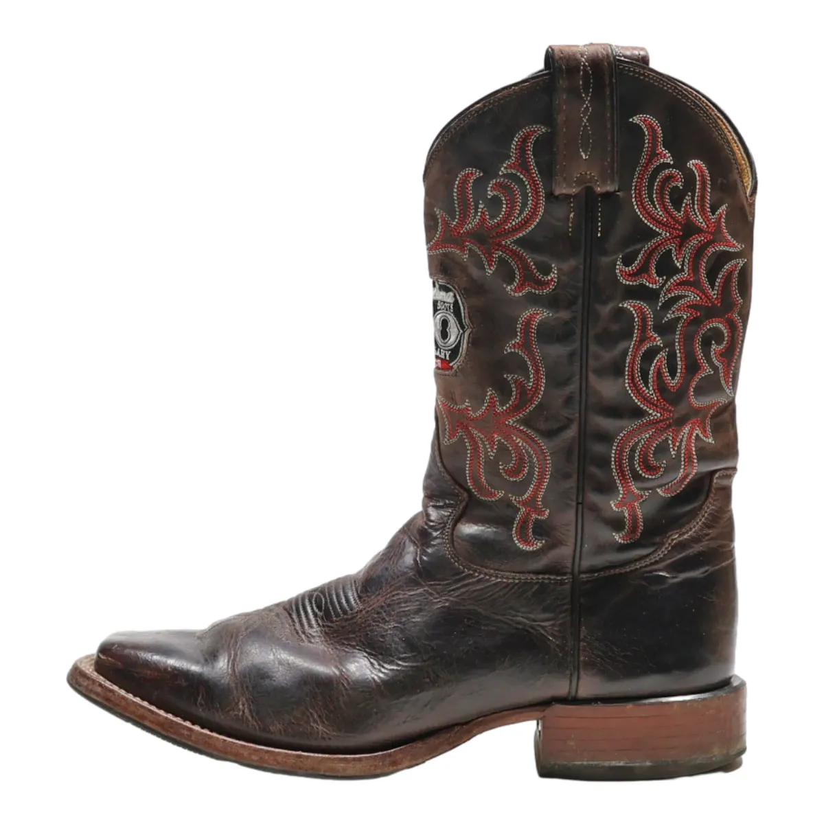 TONY LAMA Cowboy Boots Brown Leather Mens UK 7