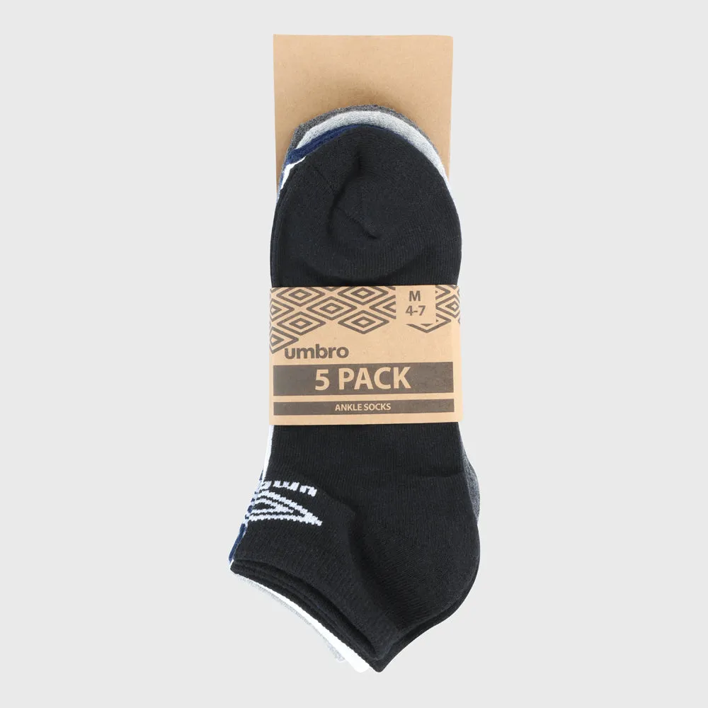 Umbro Unisex 5 Pack Core Multi Hidden Sock Multi _ 181581 _ Multi