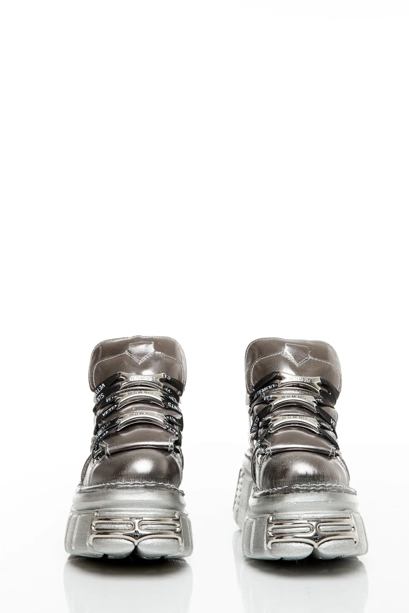 Vetements x New Rock Platform Sneaker in Silver