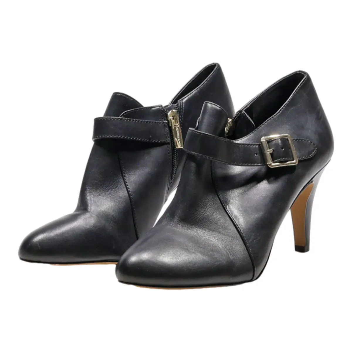VINCE CAMUTO Heel Ankle Boots Black Leather Womens UK 5